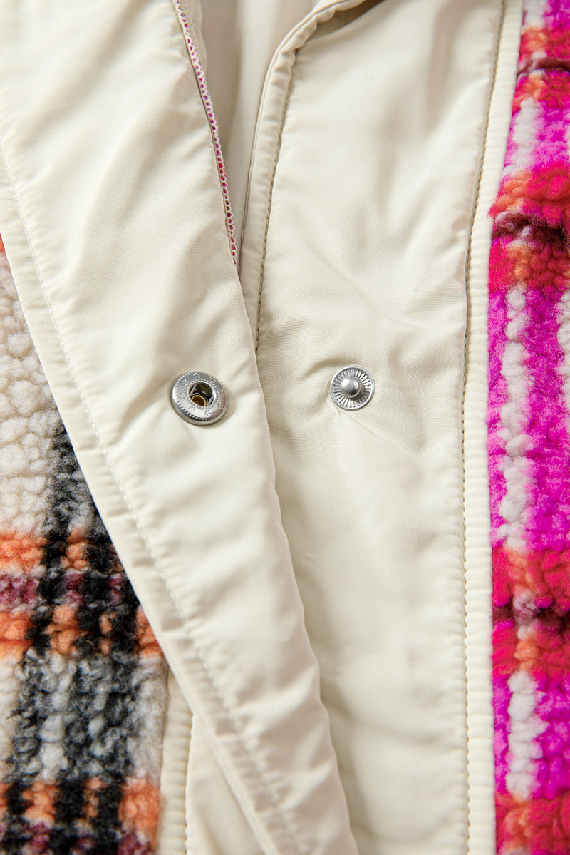 Rose Sherpa Plaid Jacket Vest