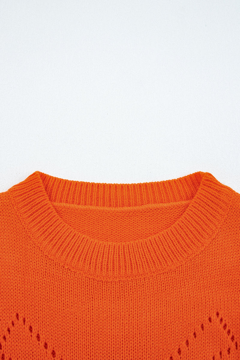 Halloween Spooky Face Hollowed Pattern Casual Sweater