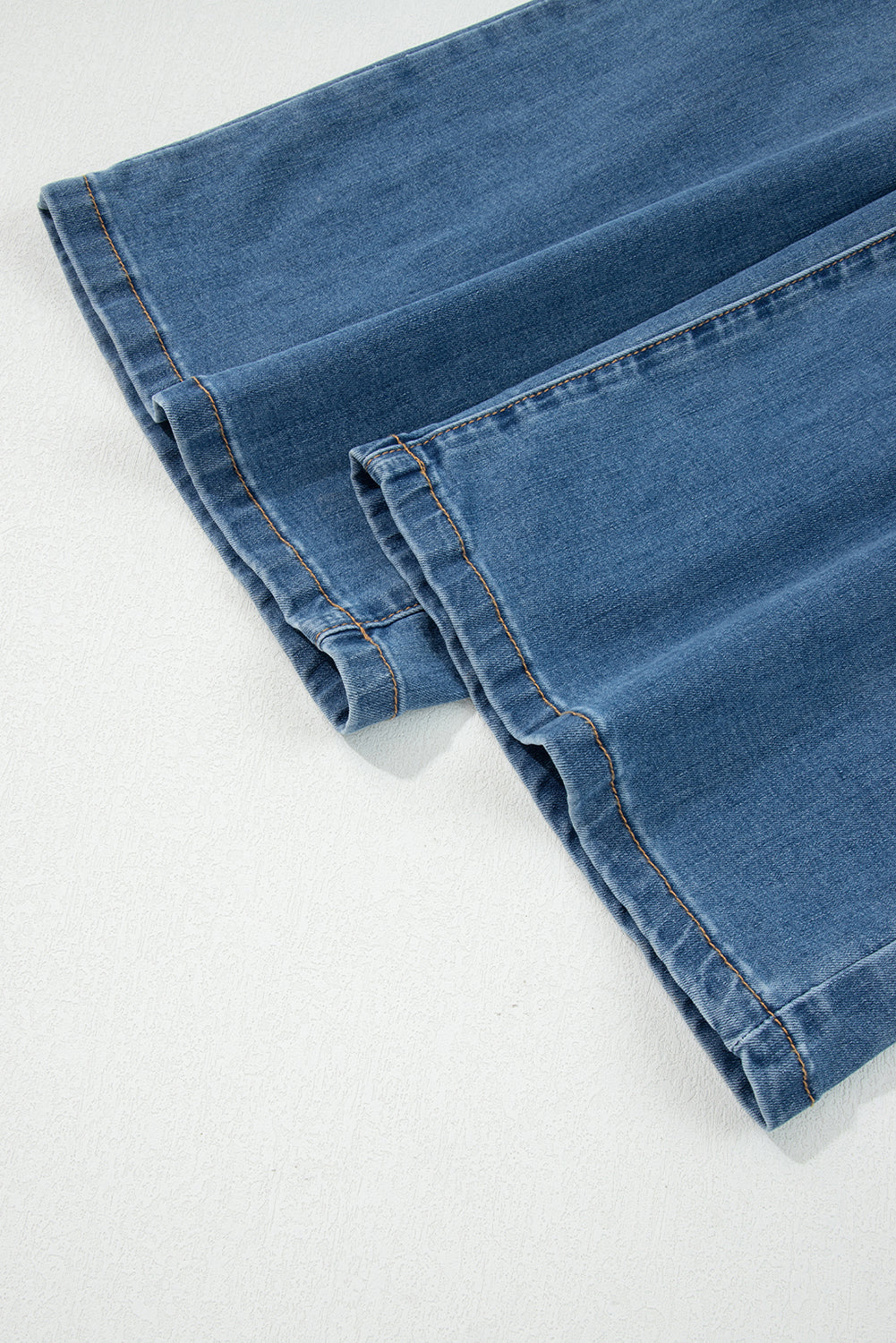 Multi Buttons High Waist Wide Leg Jeans With Pockets
