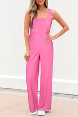 Raw Seam Patchwork Wide Leg Loose Jumpsuit