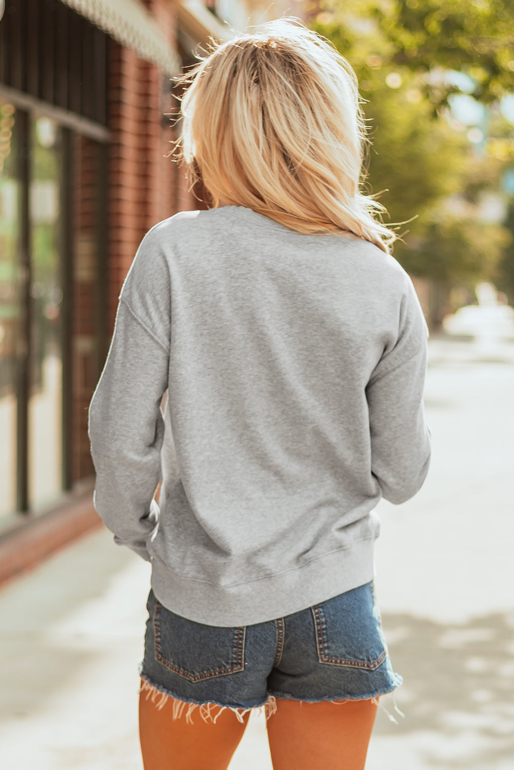 Sequin Baseball Game Day Graphic Casual Sweatshirt
