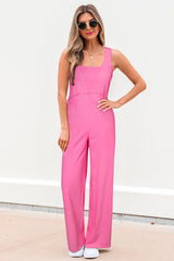 Raw Seam Patchwork Wide Leg Loose Jumpsuit