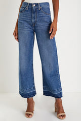 Raw Hem Straight Leg Loose High Waist Jeans