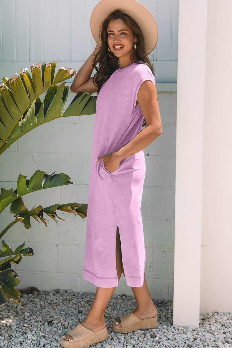 Style in Comfort Mineral Wash Pocketed T-shirt Long Dress