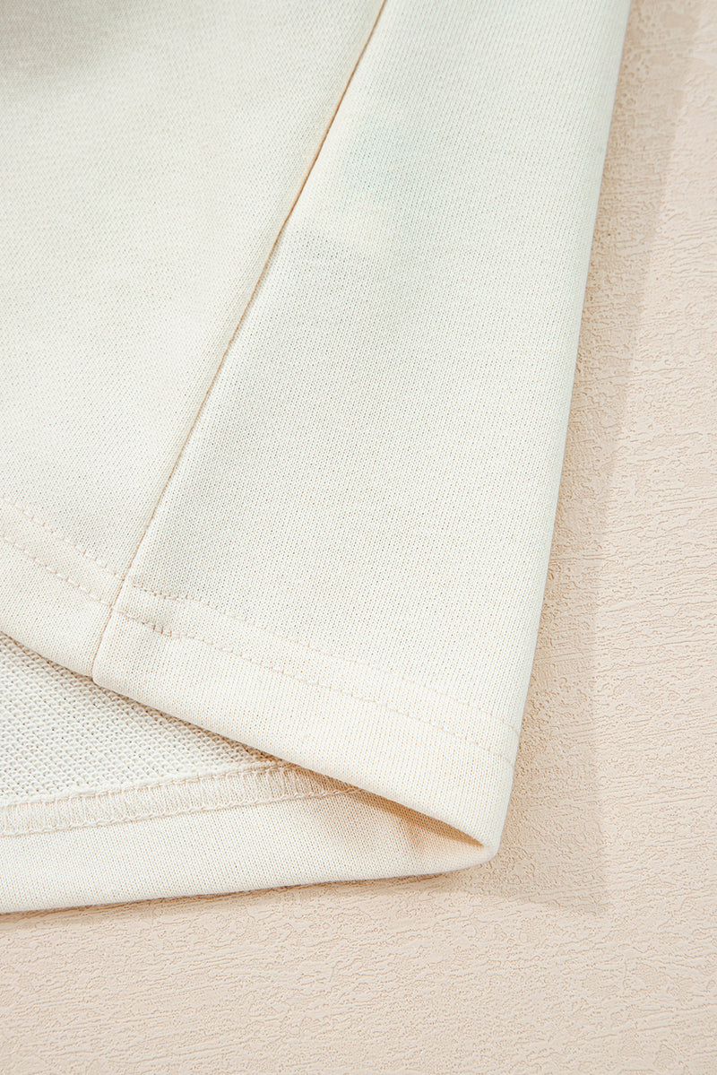 Solid Color Cute Bow Detail Loose Hoodie
