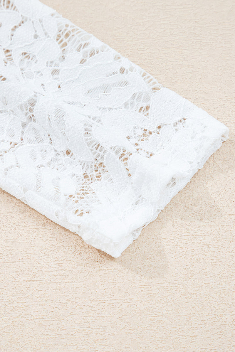 Lace Long Sleeve Insert Drop Shoulder Tee