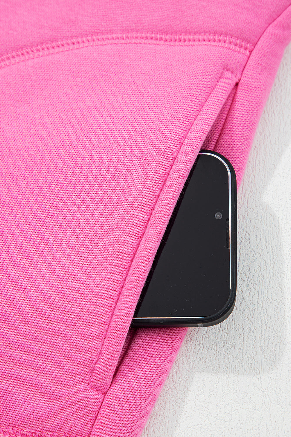 Half Button Stand Neck Drop Shoulder Sweatshirt