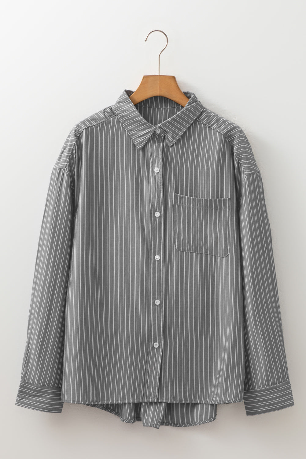Stripe Button Up Oversized Casual Shirt