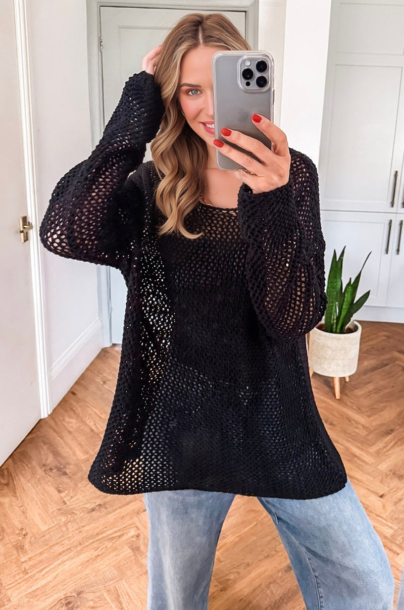 Crochet Hollow-out Jumper Top Sweater