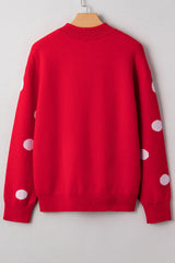 Red LET IT SNOW Graphic Christmas Holiday Loose Sweater
