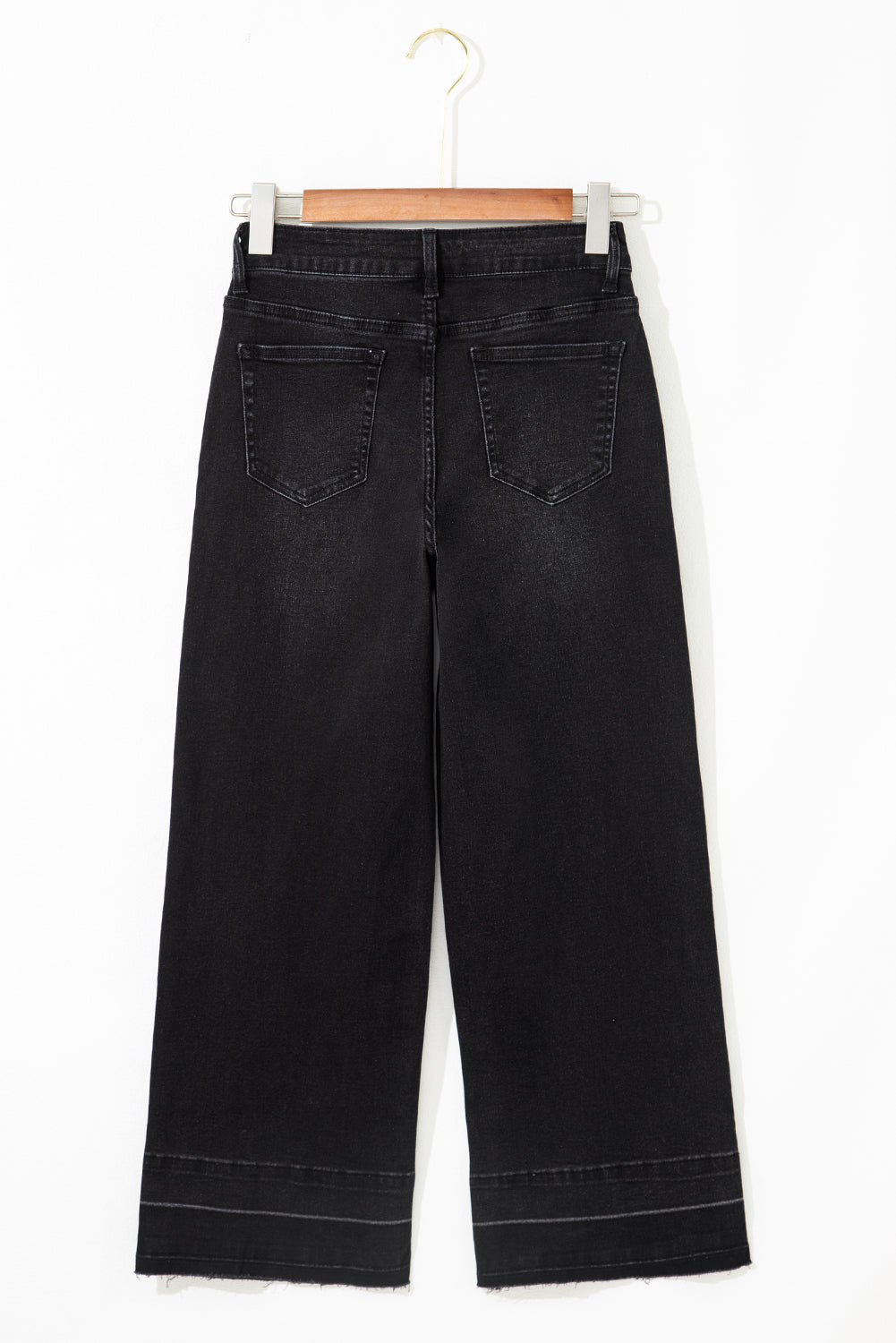 Raw Hem Straight Leg Loose High Waist Jeans