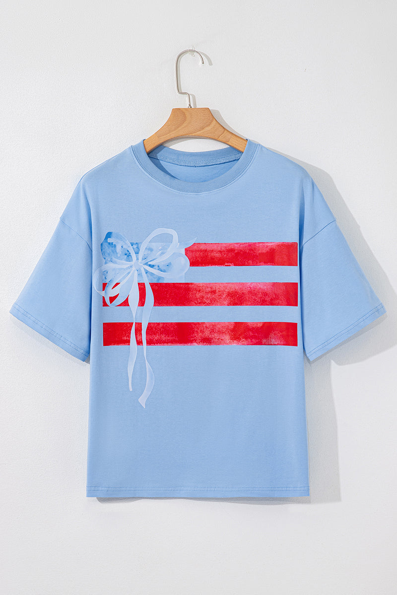 Loose Flag Bow Graphic Crewneck Tee
