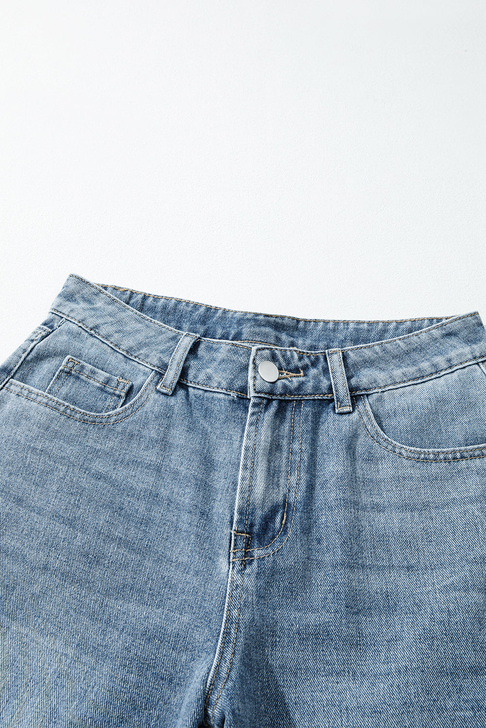 Embroidered Cropped Wide Leg High Waist Jeans
