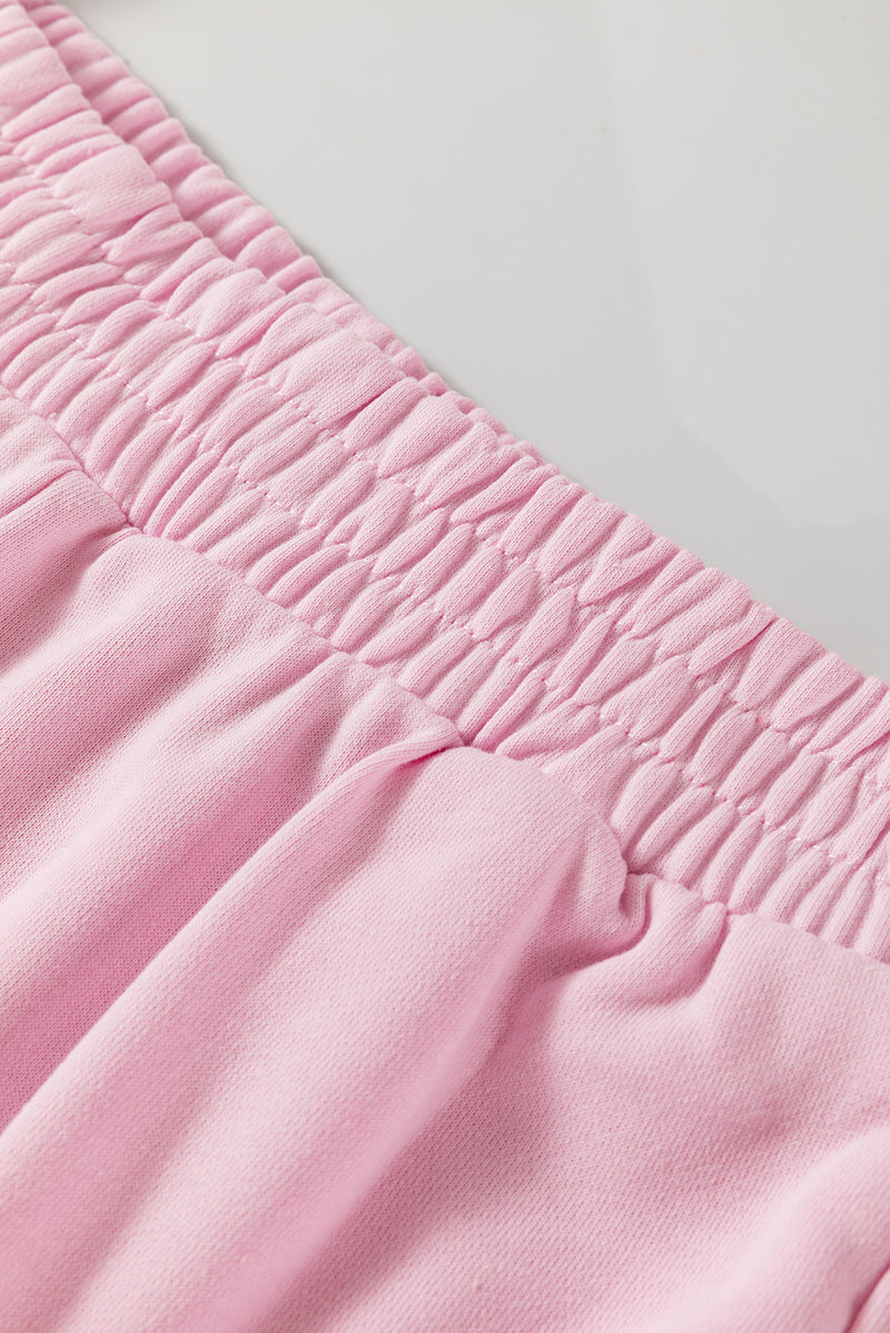 Phalaenopsis Chenille Heart Pattern Casual 2pcs Pants Set