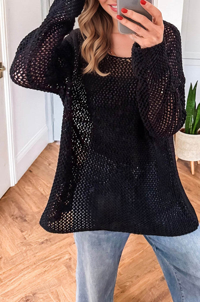 Crochet Hollow-out Jumper Top Sweater