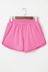 Color Block Stripes Elastic High Waist Active Shorts