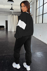 Solid Drop Shoulder Loose Sweatshirt and Joggers Active Set