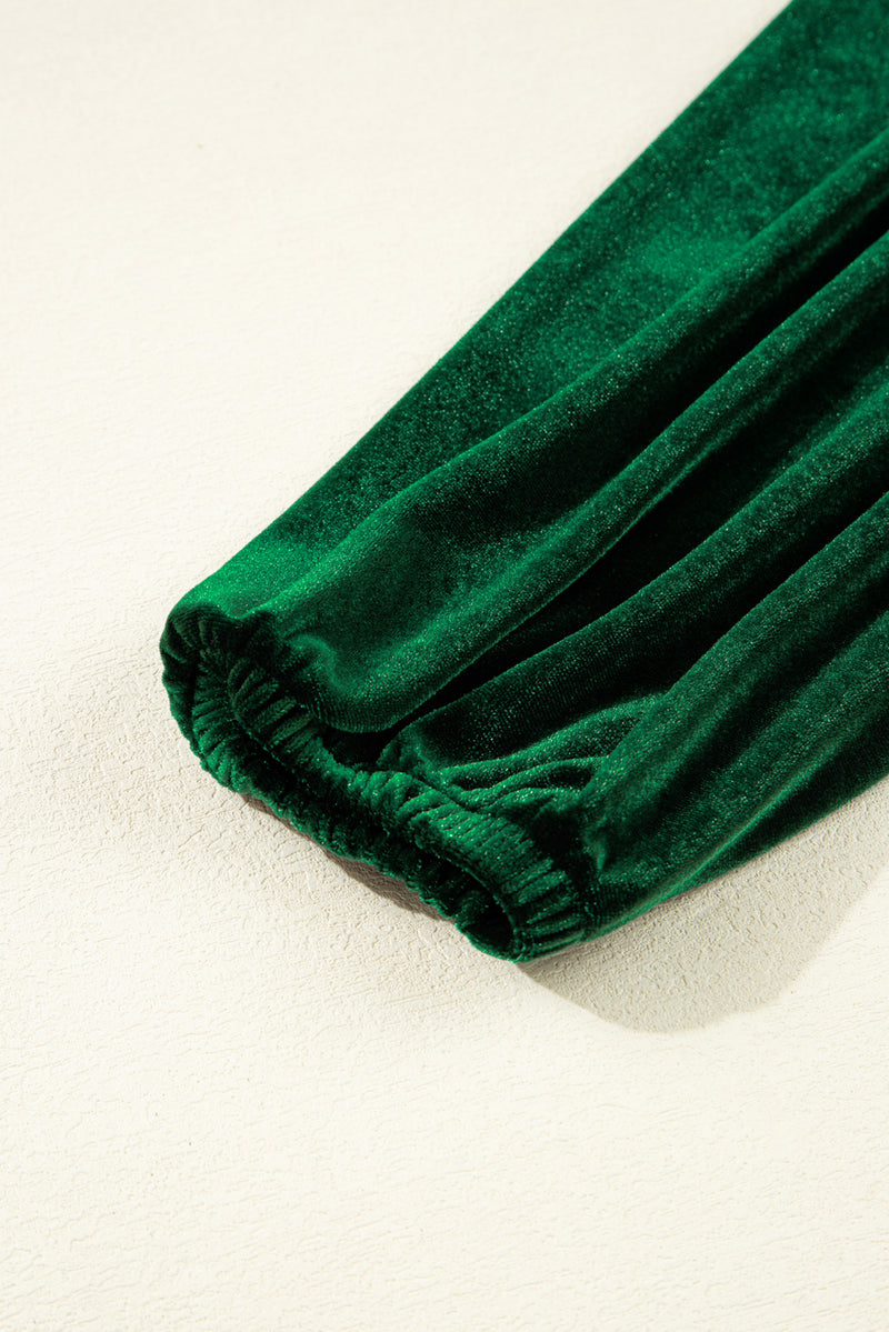 Bowknot Decor High Waist Velvet Mini Dress