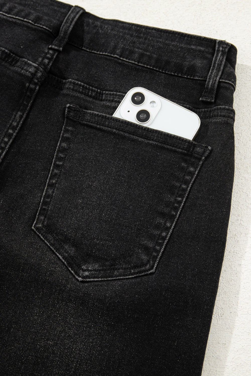 Raw Hem Straight Leg Loose High Waist Jeans