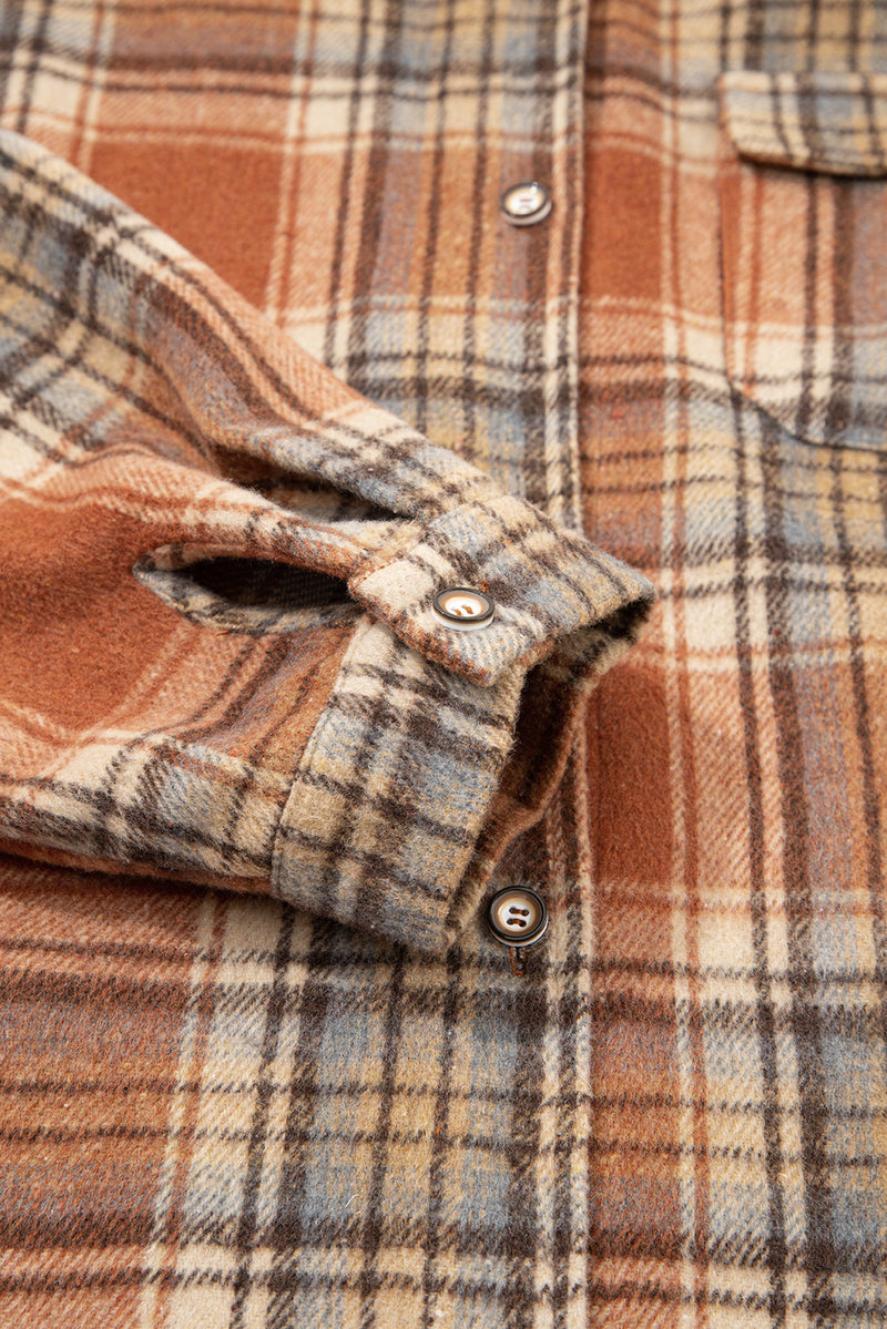 Plaid Print Flap Pocket Buttoned Plus Size Shacket