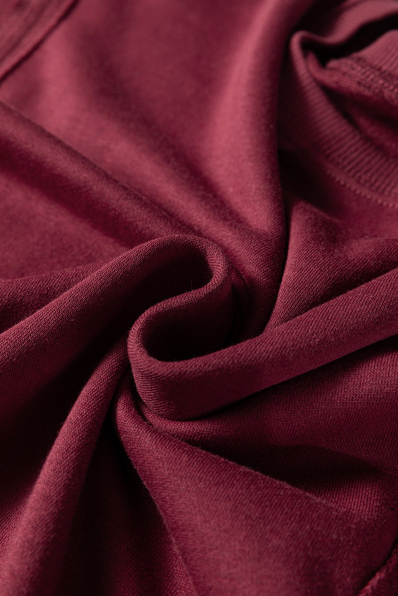 Plaid Colorblock Patchwork Sleeve Raw Seam Sweatshirt