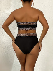 Solid Color Bikini Set Bra Sexy Leopard Print Bikini