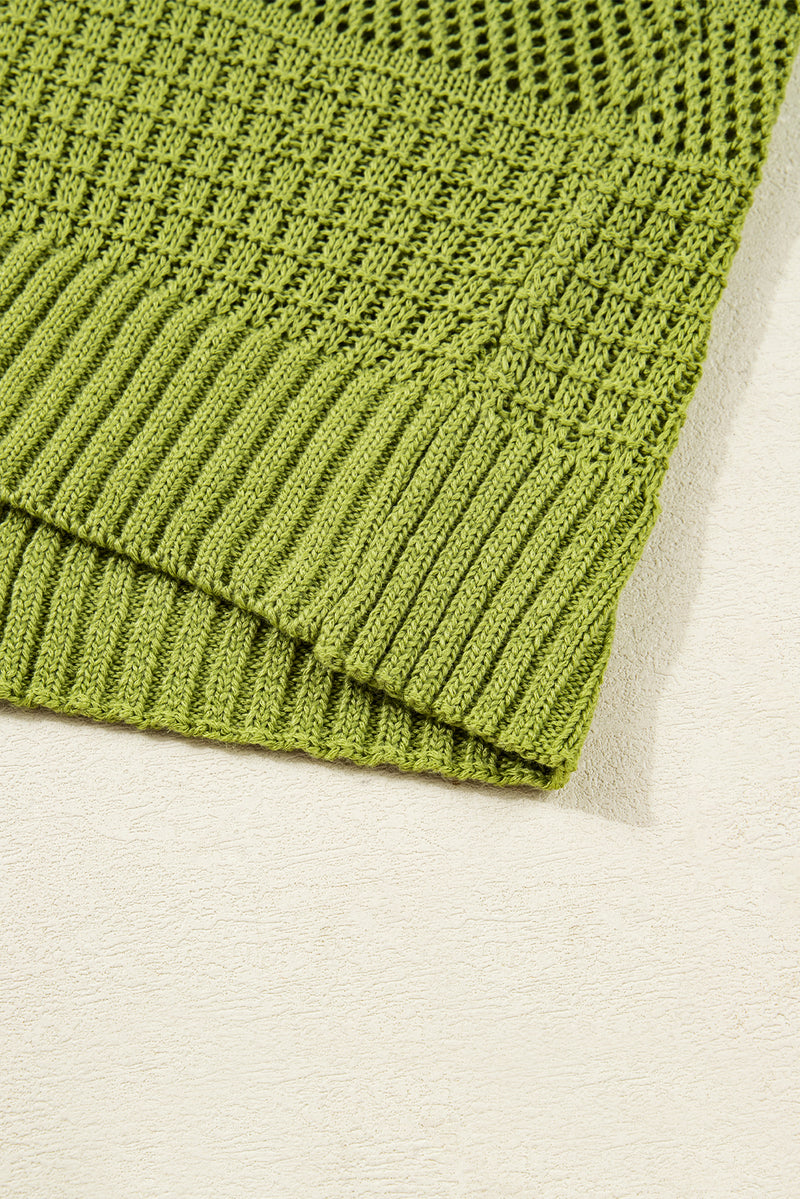 Oversize Crochet Knit Open Cardigan