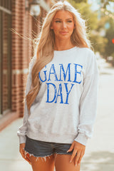 Vintage Washed GAME DAY Graphic Baggy Sweatshirt