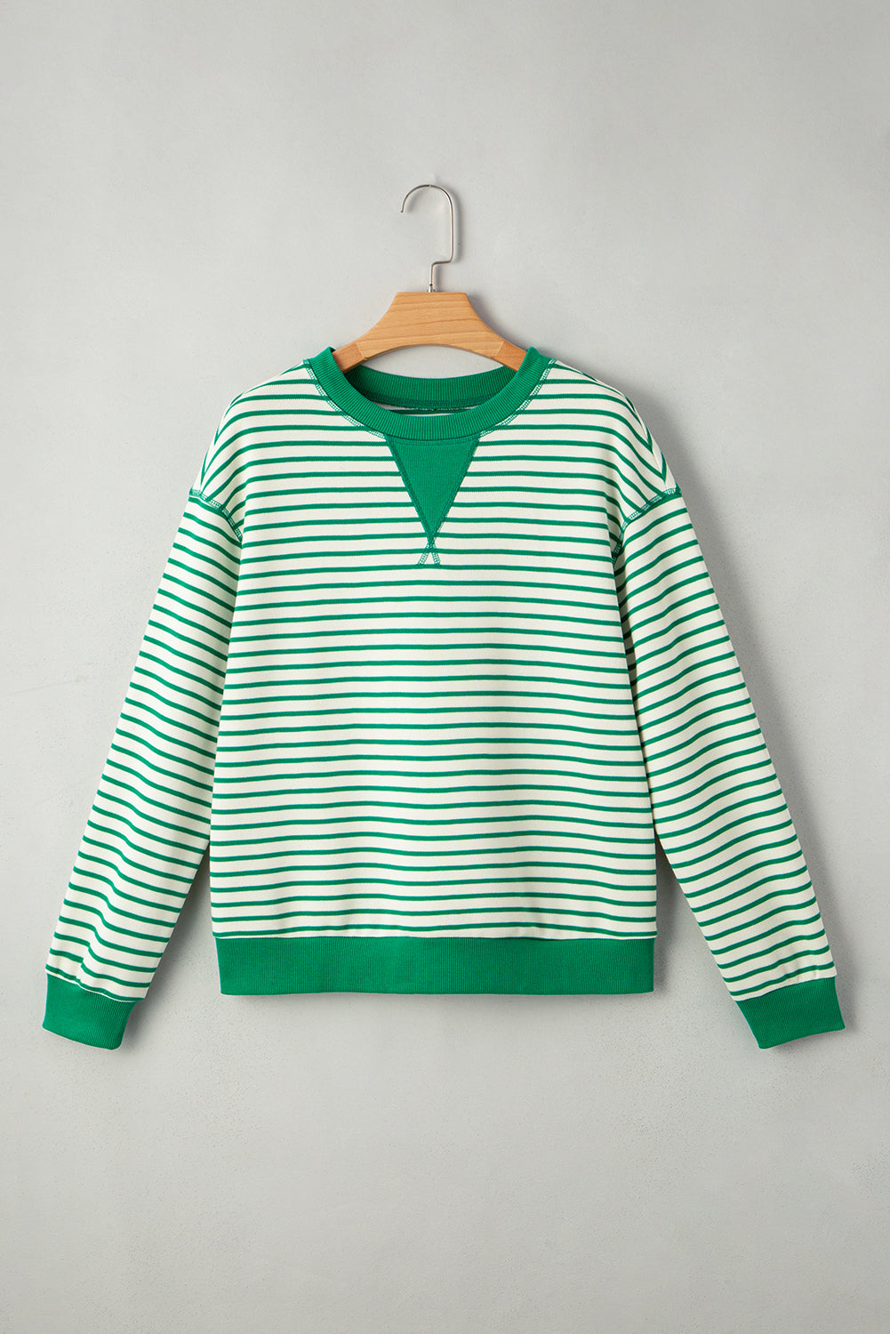 Striped Exposed Seam Patchwork Loose Pullover Top