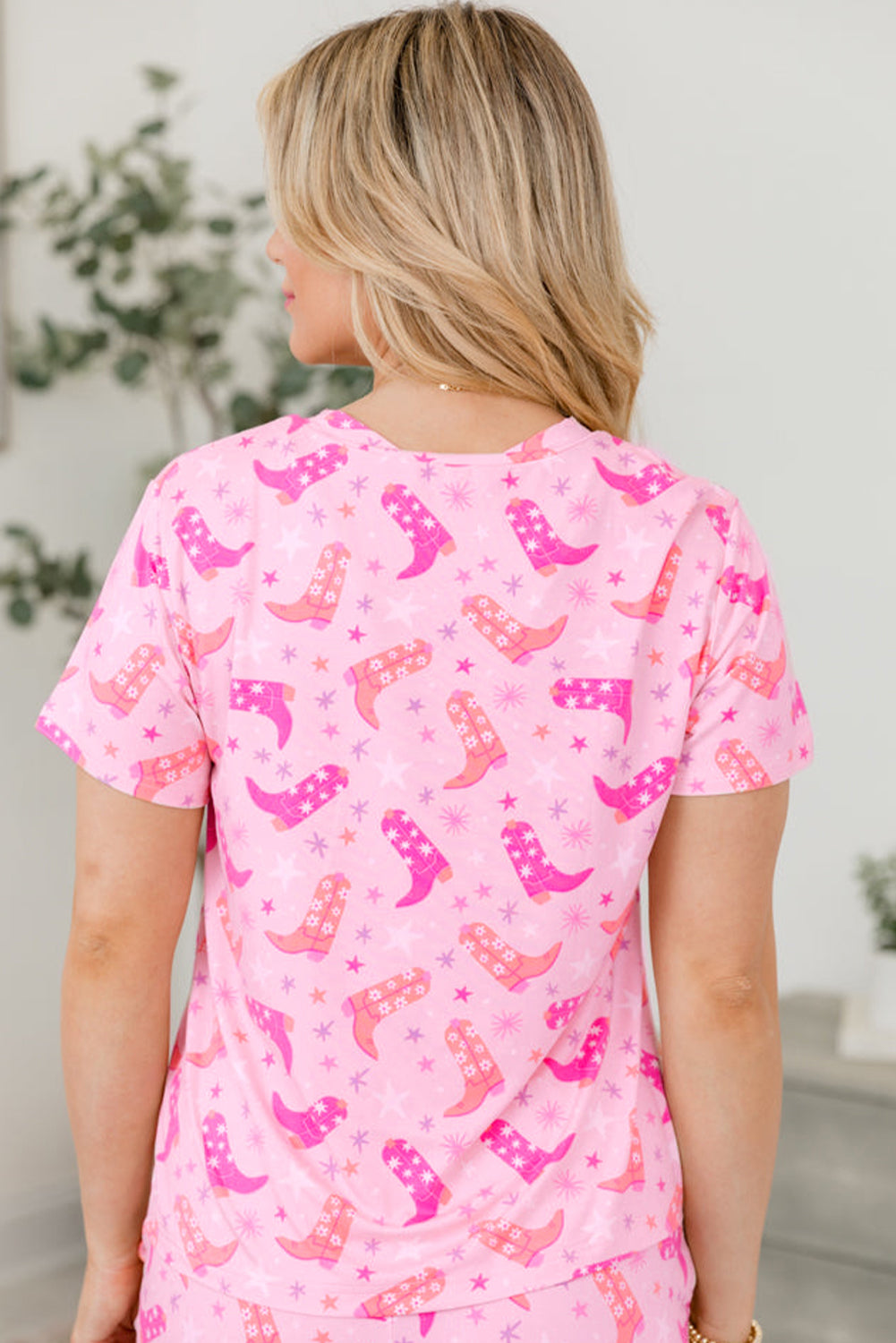 Western Boots Printed Short 2pcs Lounge Set