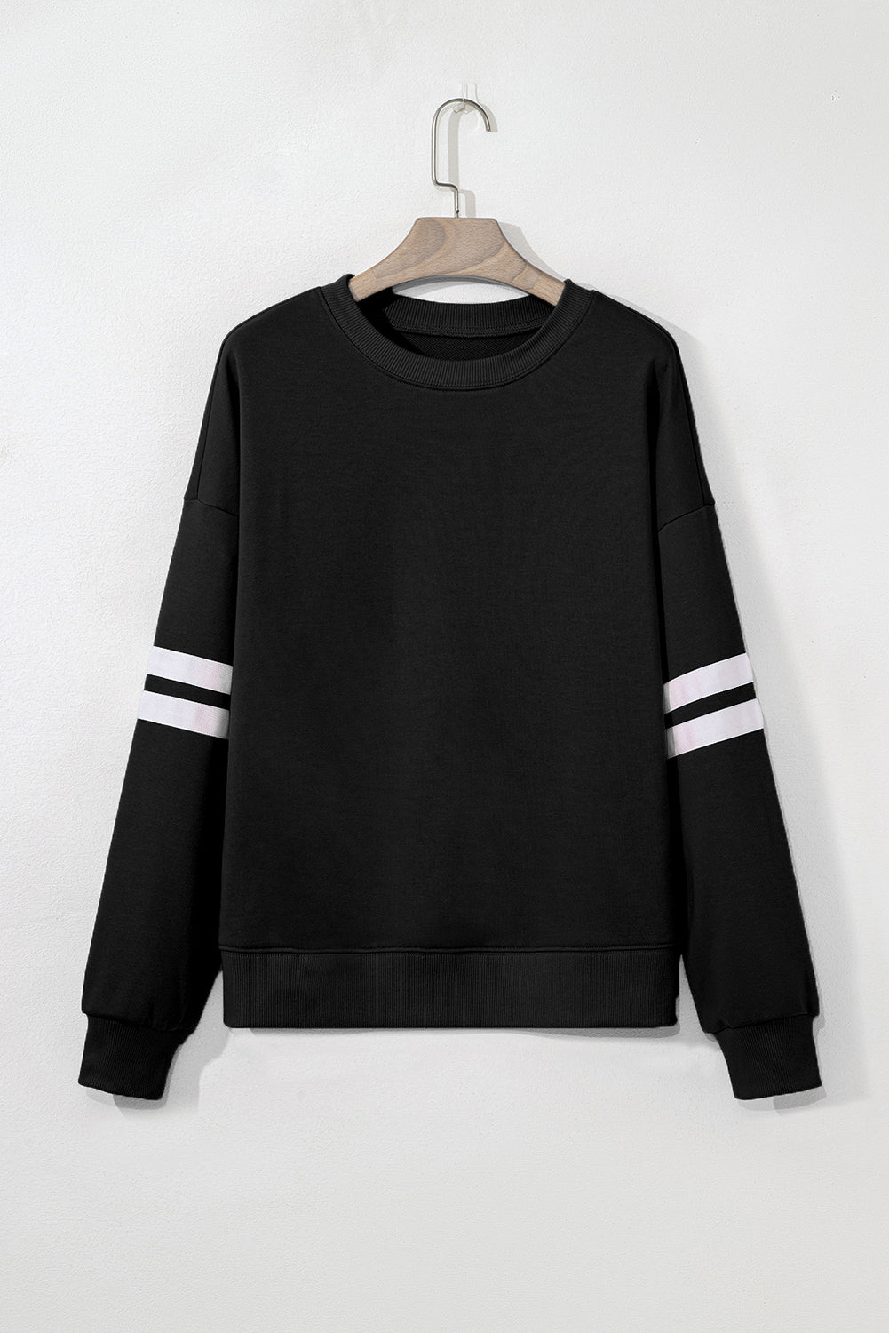 Varsity Striped Detail Drop Shoulder Oversized Sweatshirt