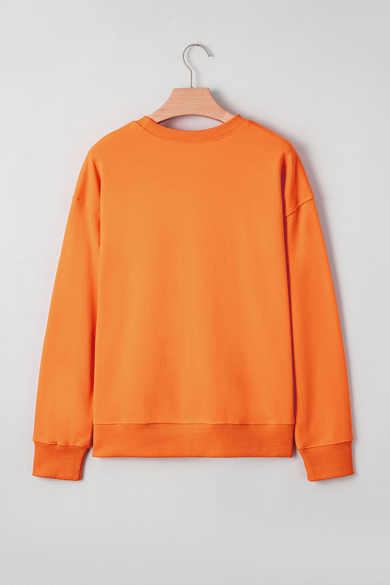 Spooky Graphic Halloween Crew Neck Holiday Sweatshirt