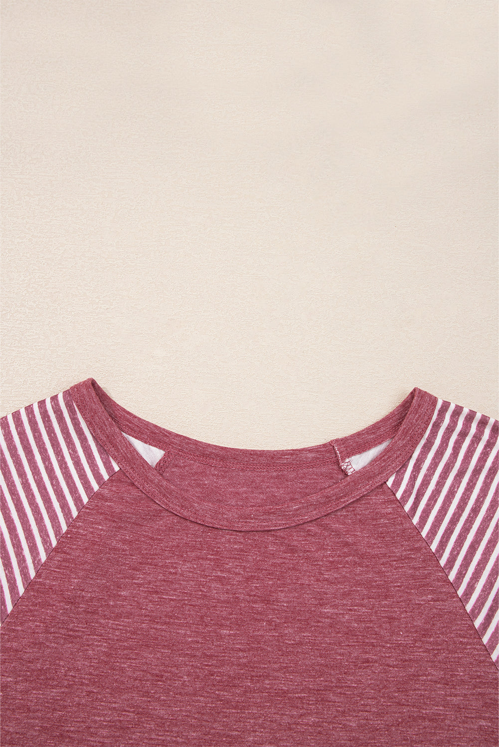 Contrast Print Striped Raglan Long Sleeve Loose Top