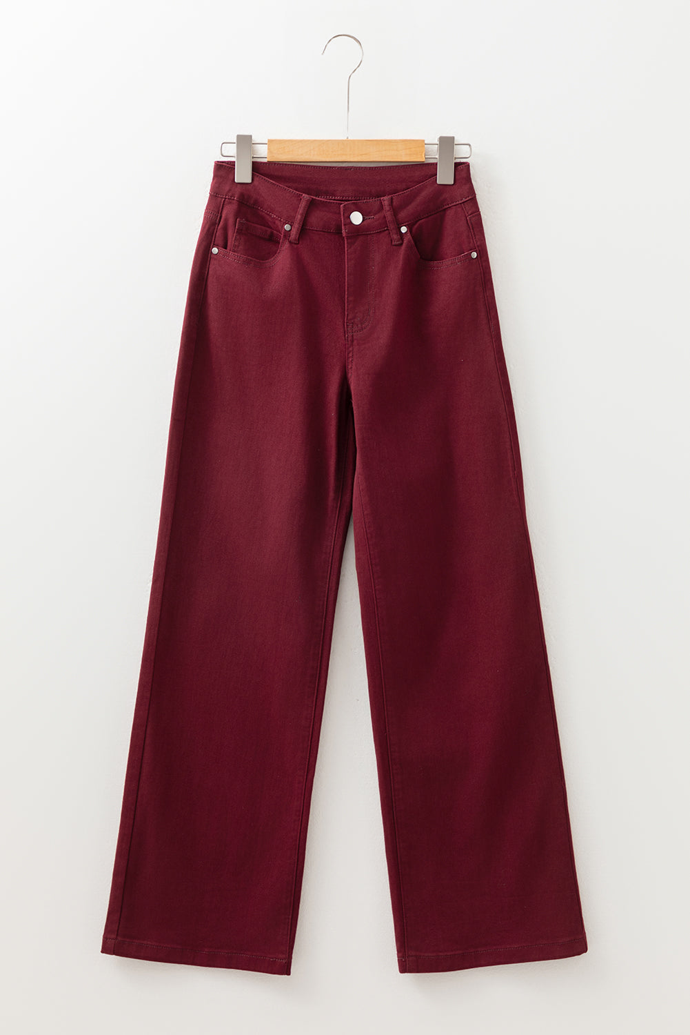 Dahlia Loose Straight High Waist Solid Color Jeans