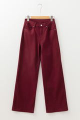 Dahlia Loose Straight High Waist Solid Color Jeans