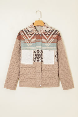 Light French Aztec Quilted Patchwork Western Fashion Jacket