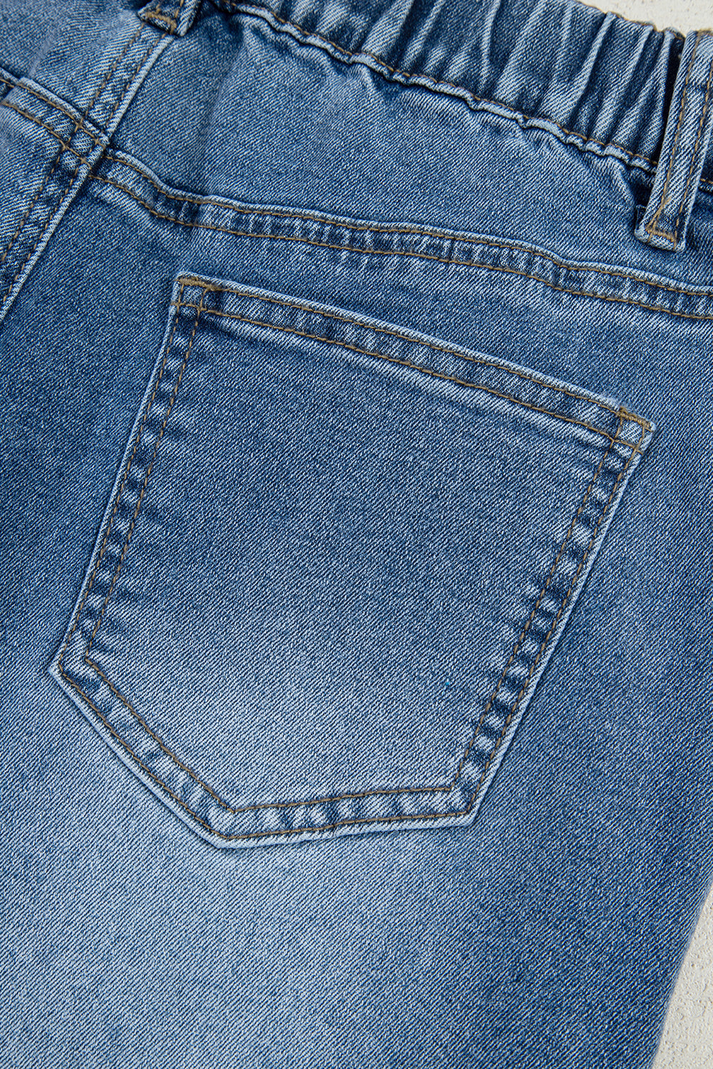 Star Patchwork Cropped Wide Leg High Waist Jeans