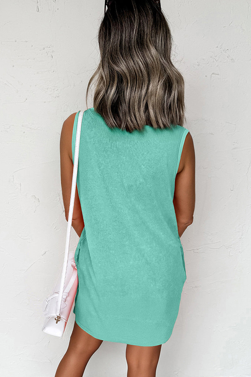 Mineral Wash Tank Mini Dress with Pockets
