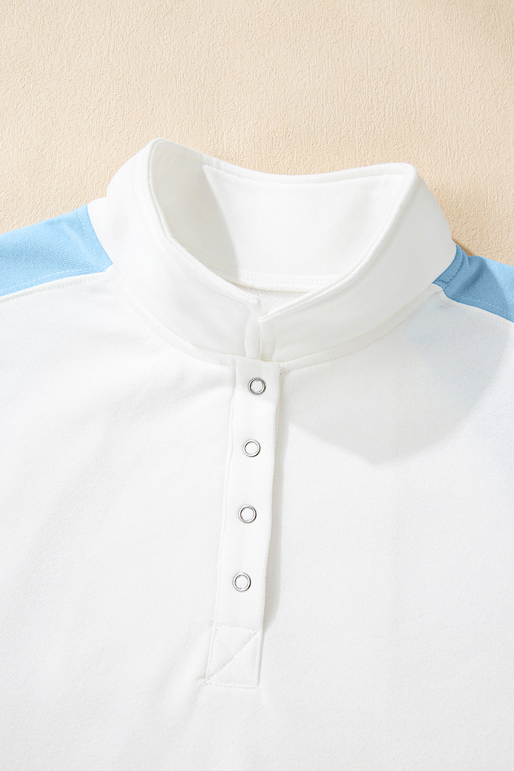 Colorblock Snap Buttons Pullover Sweatshirt