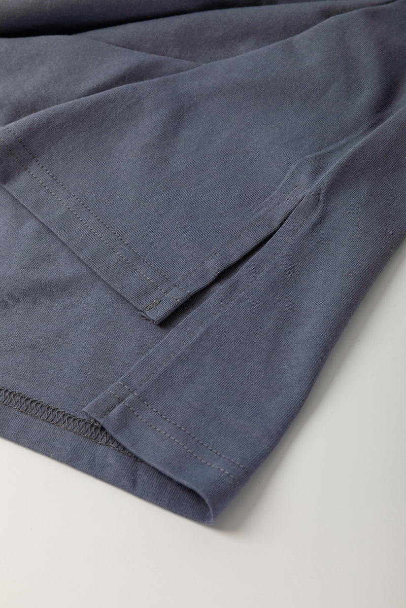 Leopard Colorblock Patchwork Long Sleeve Drop Shoulder Top