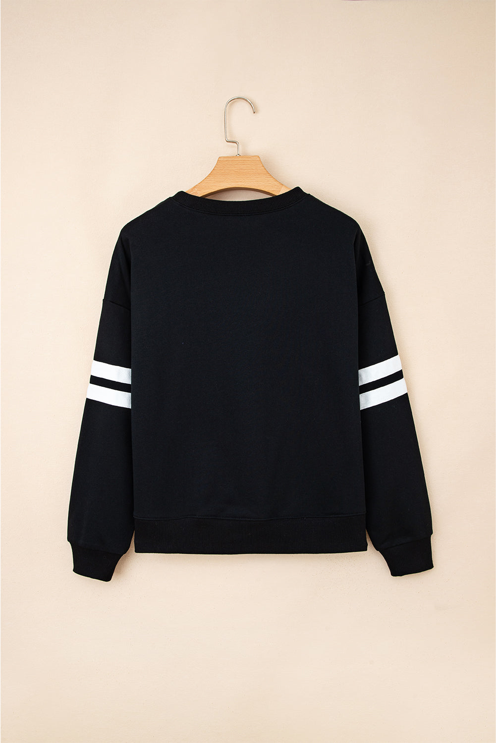 Varsity Striped Detail Drop Shoulder Oversized Sweatshirt