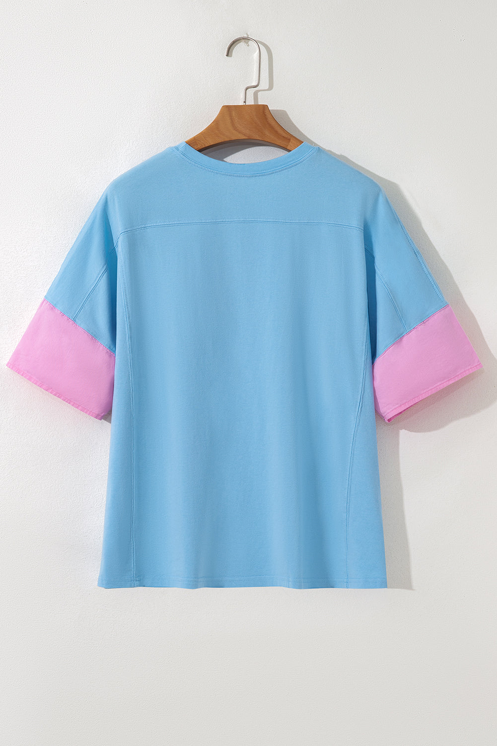 Frayed Denim Star Patched Oversize T Shirt