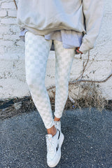 Checkered Pattern High Waist Skinny Leggings