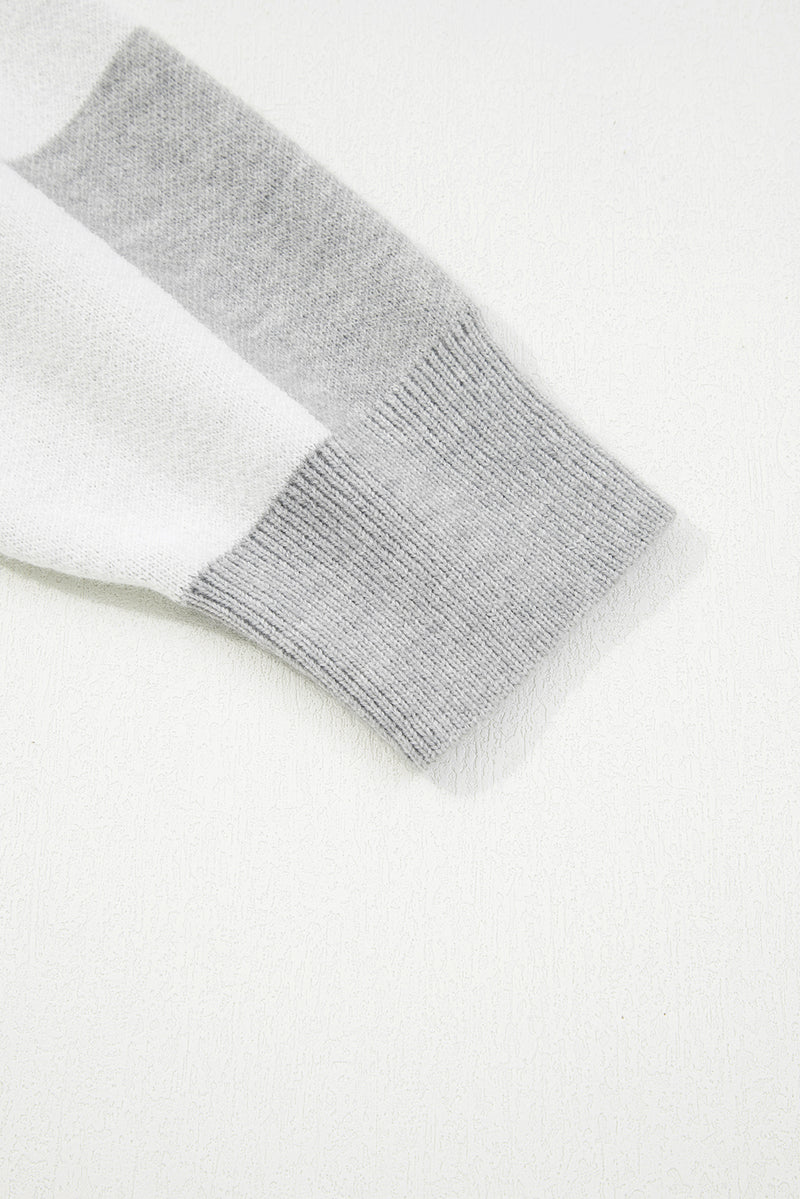 Plus Size Checkered Pattern Button Polo Collar Split Sweater