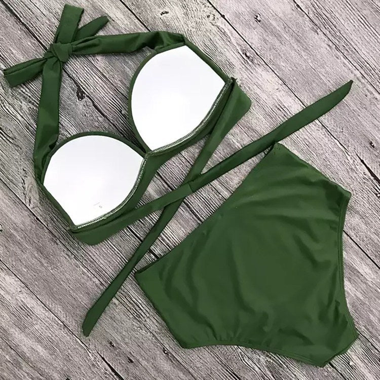 Swimwear Bikini set solid color swimwear