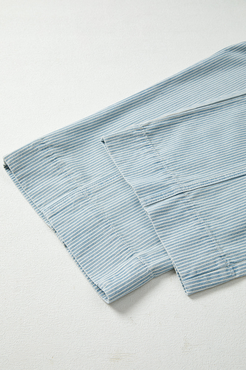 Stripe Mid Rise Drawstring Waist Jeans