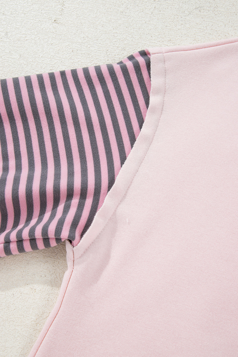 Striped Color block Patchwork Drop Shoulder Sweatshirt