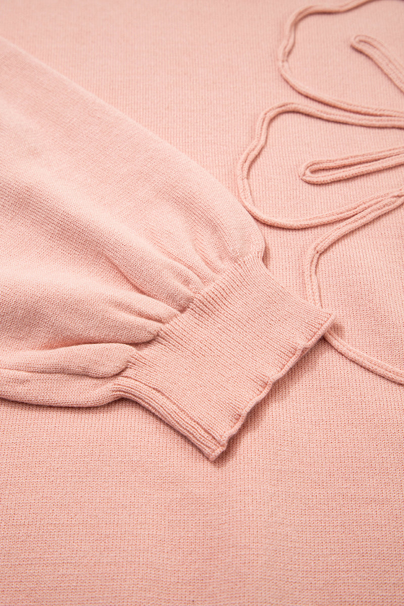 Blossom Big Flower Accent Bubble Sleeve Drop Shoulder Sweater