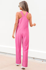 Raw Seam Patchwork Wide Leg Loose Jumpsuit