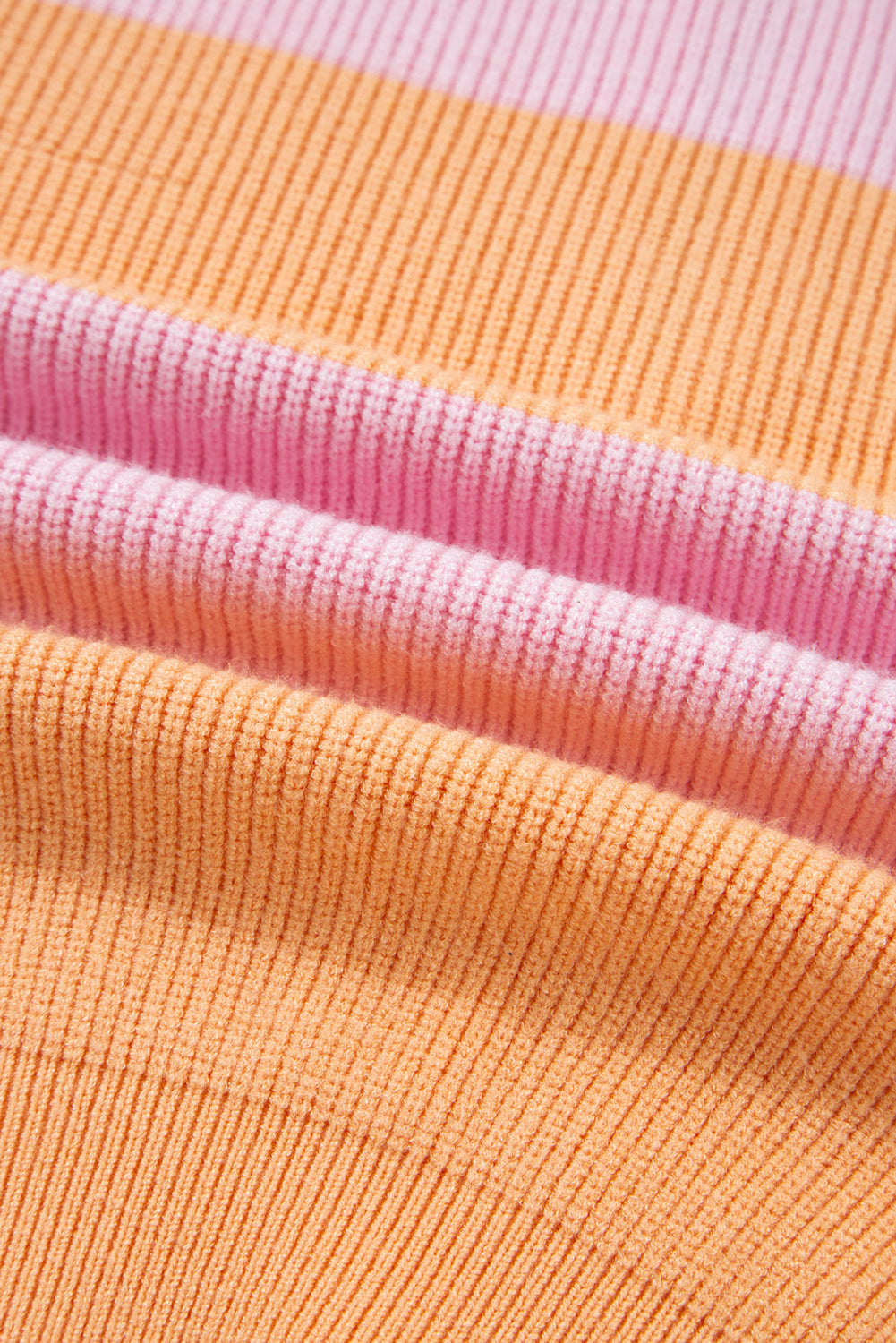 Stripe Colorblock Half Zip Oversize Sweater